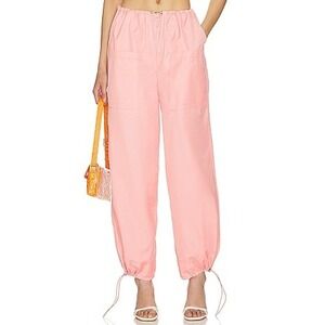 SNDYS x Revolve Paloma Pants Pink Drawstring Waist‎ Cargo Pants US 4 Lightweight